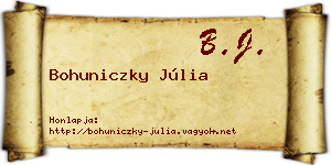 Bohuniczky Júlia névjegykártya