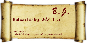 Bohuniczky Júlia névjegykártya
